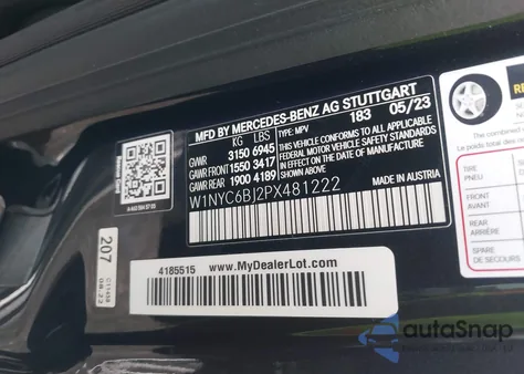 2023 Mercedes-Benz G 550 4Matic из США, поврежденный, VIN W1NYC6BJ2PX481222